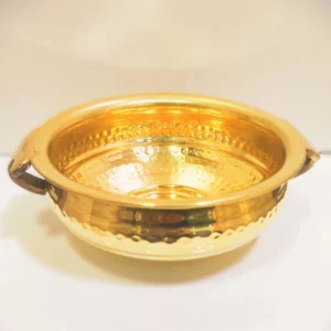 handcrafted brass urli bowl top view