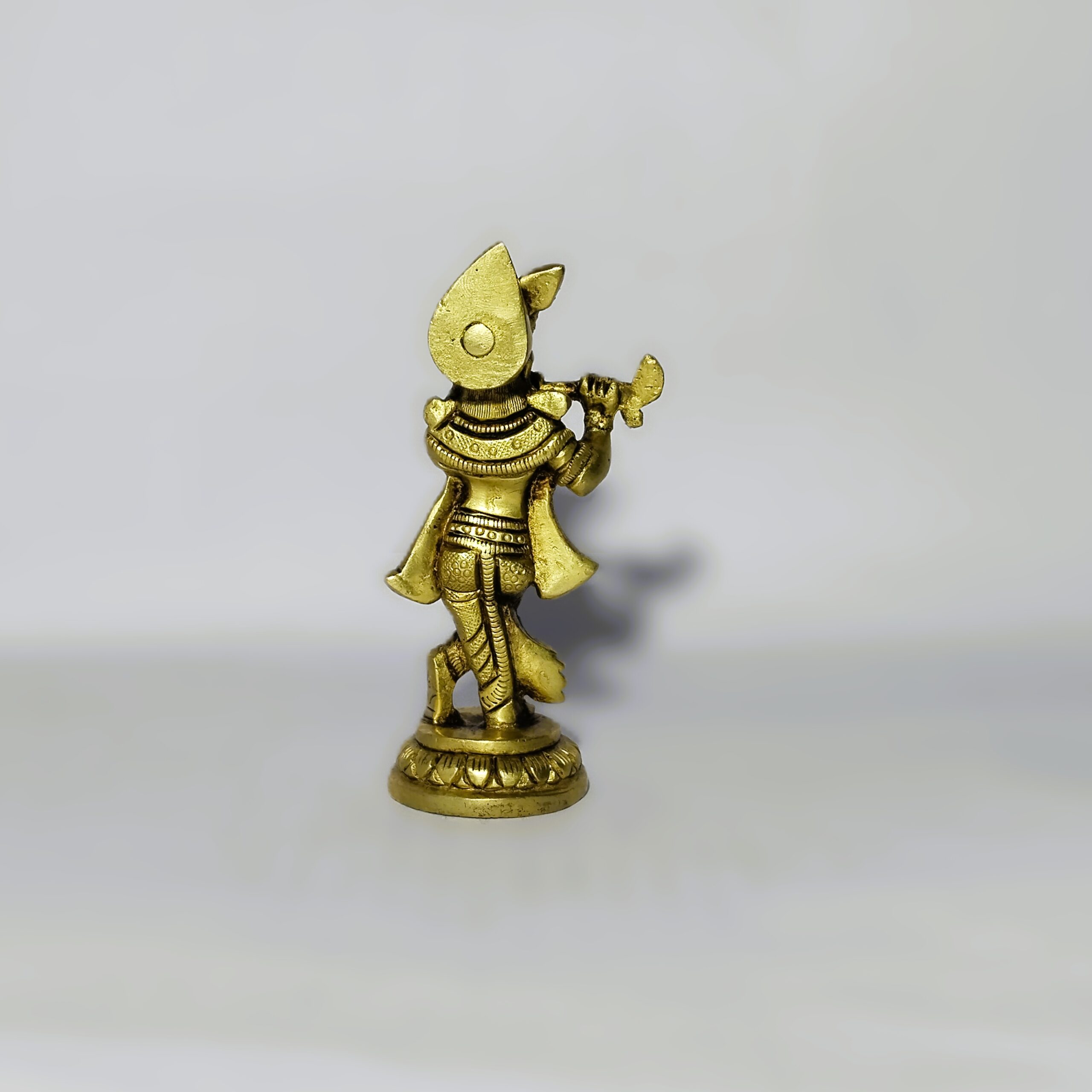 Classic Brass Lord Krishna Idol – 4.3 Inch - Image 3