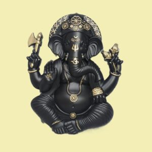 Black & Gold Lord Ganesha Wall Hanging – Divine Spiritual Home Decor